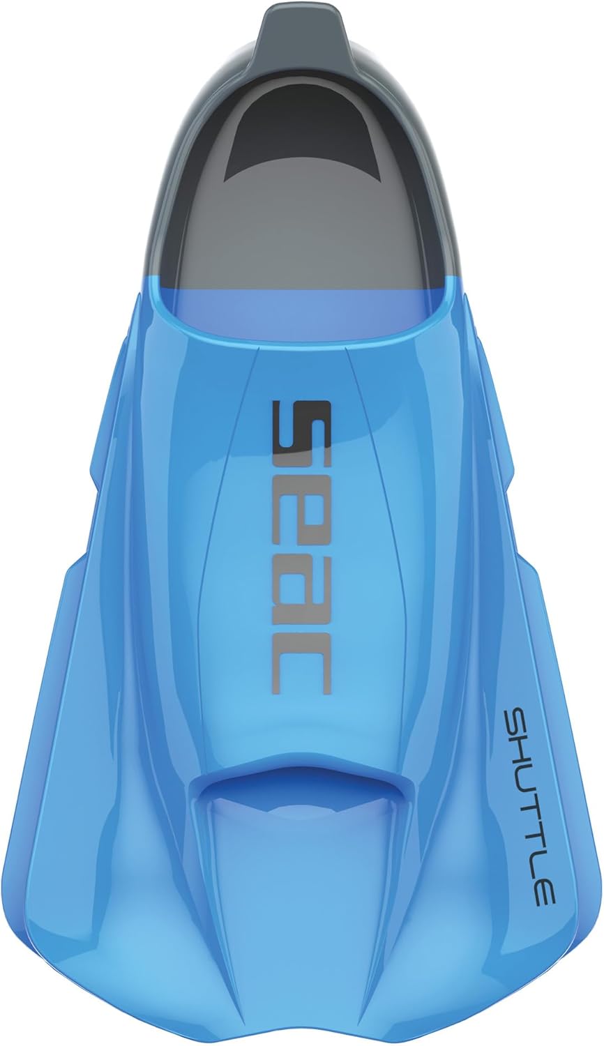 SEAC Shuttle Flex 100% Silikon Kurze Schwimmflossen 42/43 hell blau, 42/43 hell blau