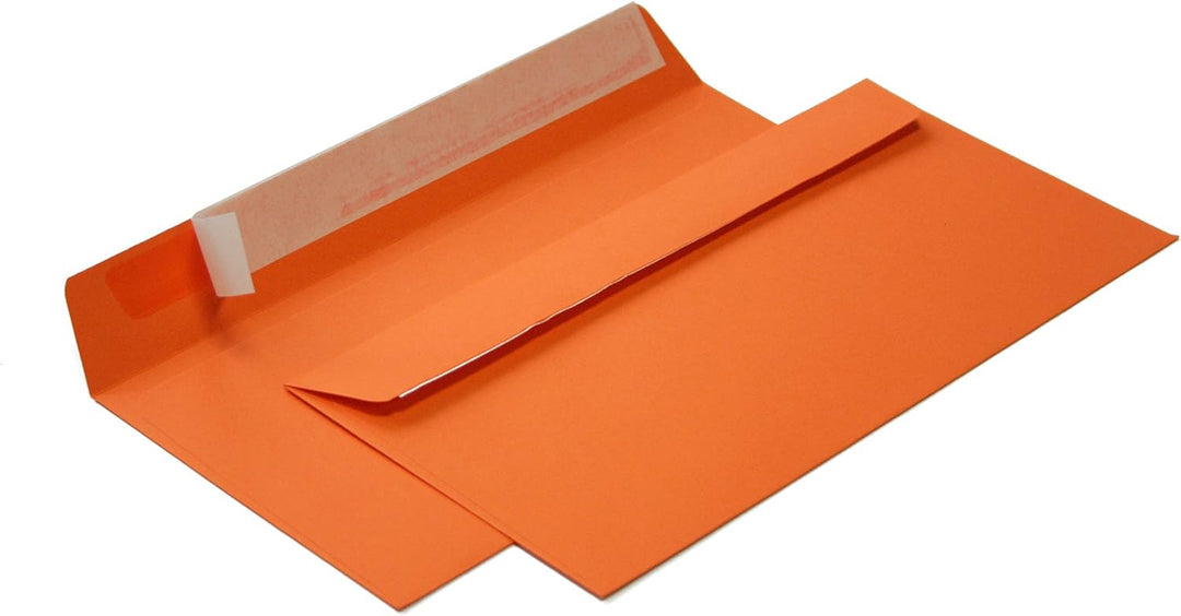 Briefumschläge DIN lang C6/5 114x229 mm orange 120 g/m² ohne Fenster haftklebend (205A) (500), 500