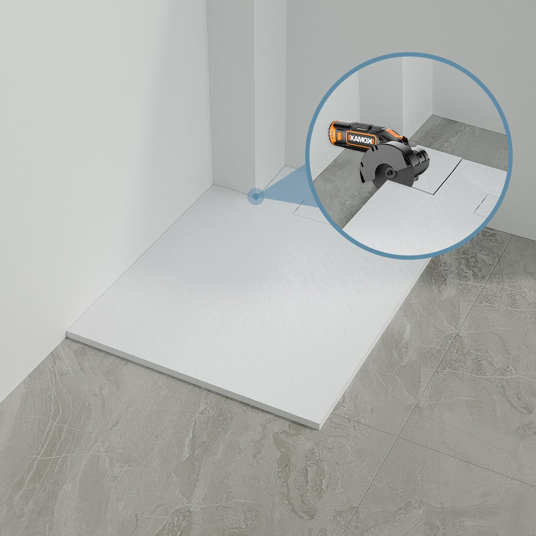 AQUABATOS SMC Duschwanne 100x70 cm Weiss Eckig Quadratisch Duschtasse Duschbecken Brausewanne Brause