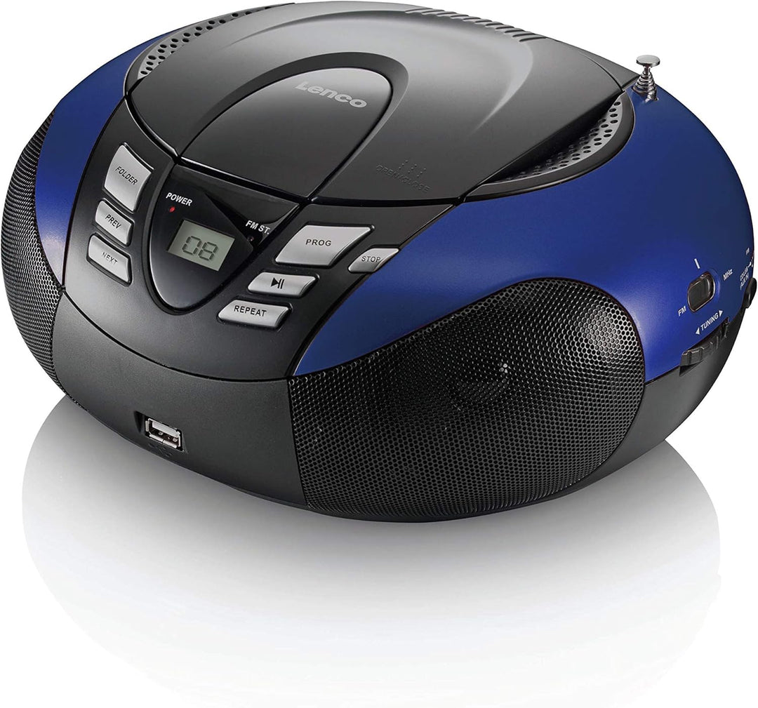Lenco SCD-37 - CD-Player für Kinder - CD-Radio - Stereoanlage - Boombox - UKW Radiotuner - USB Ansch