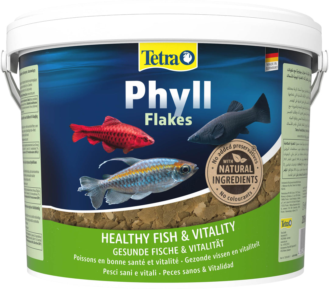 TetraPhyll Flakes - Fischfutter für alle pflanzenfressenden Zierfische, Flockenfutter mit lebenswich