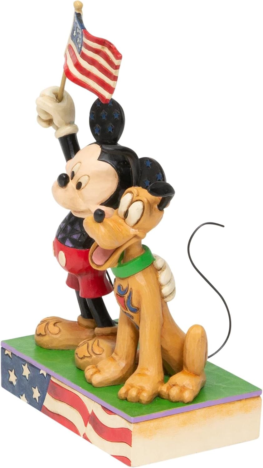 Enesco Disney Traditions von Jim Shore Mickey Mouse und Pluto Patriotic Figurine, Steinharz, one Siz