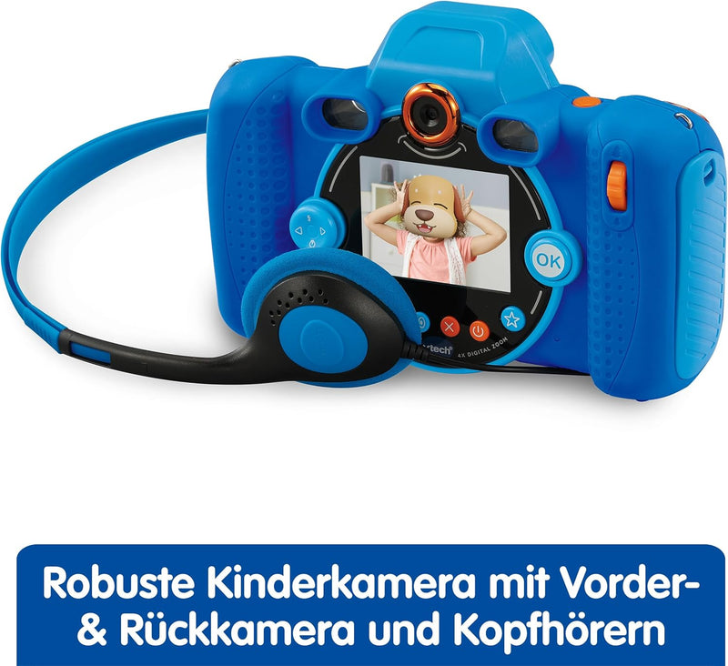 VTech KidiZoom Duo FX in Blau – Robuste Digitalkamera mit kreativen Apps und Spielfunktionen – Für K