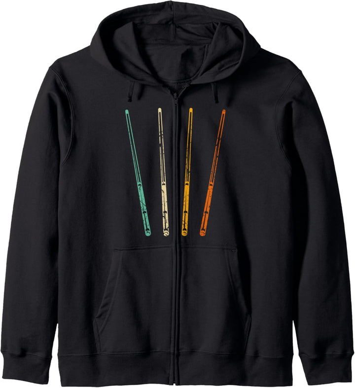 Retro Snooker Cue Billard Queue Kapuzenjacke