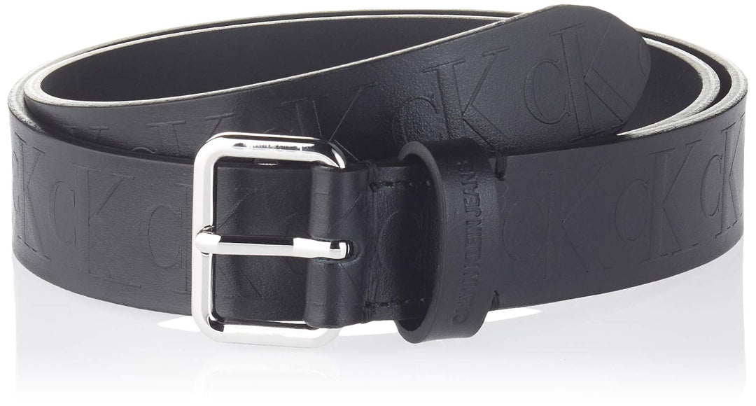 Calvin Klein Jeans Damen Deboss Logo Belt 30MM Grtel, Black, 90 cm