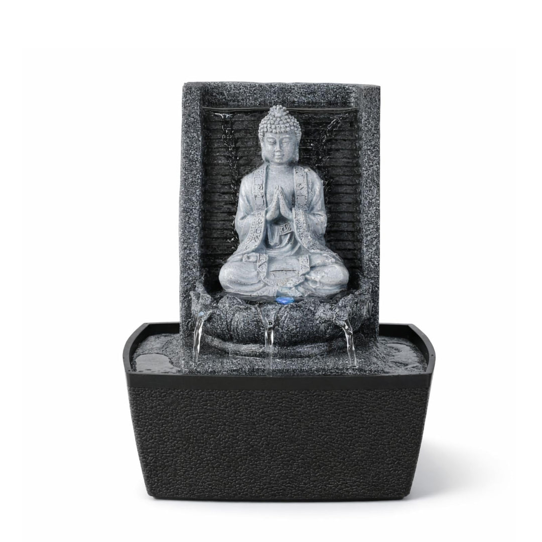 Zen Light scfrb1 Zimmerbrunnen Mauer Buddha Gebet Dunkelgrau/Schwarz 20 x 15 x