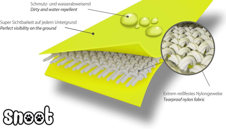 10m Schleppleine, Hundeleine, Handschlaufe, Neon-Gelb, extra schmal, schmutz- und wasserabweisend 10
