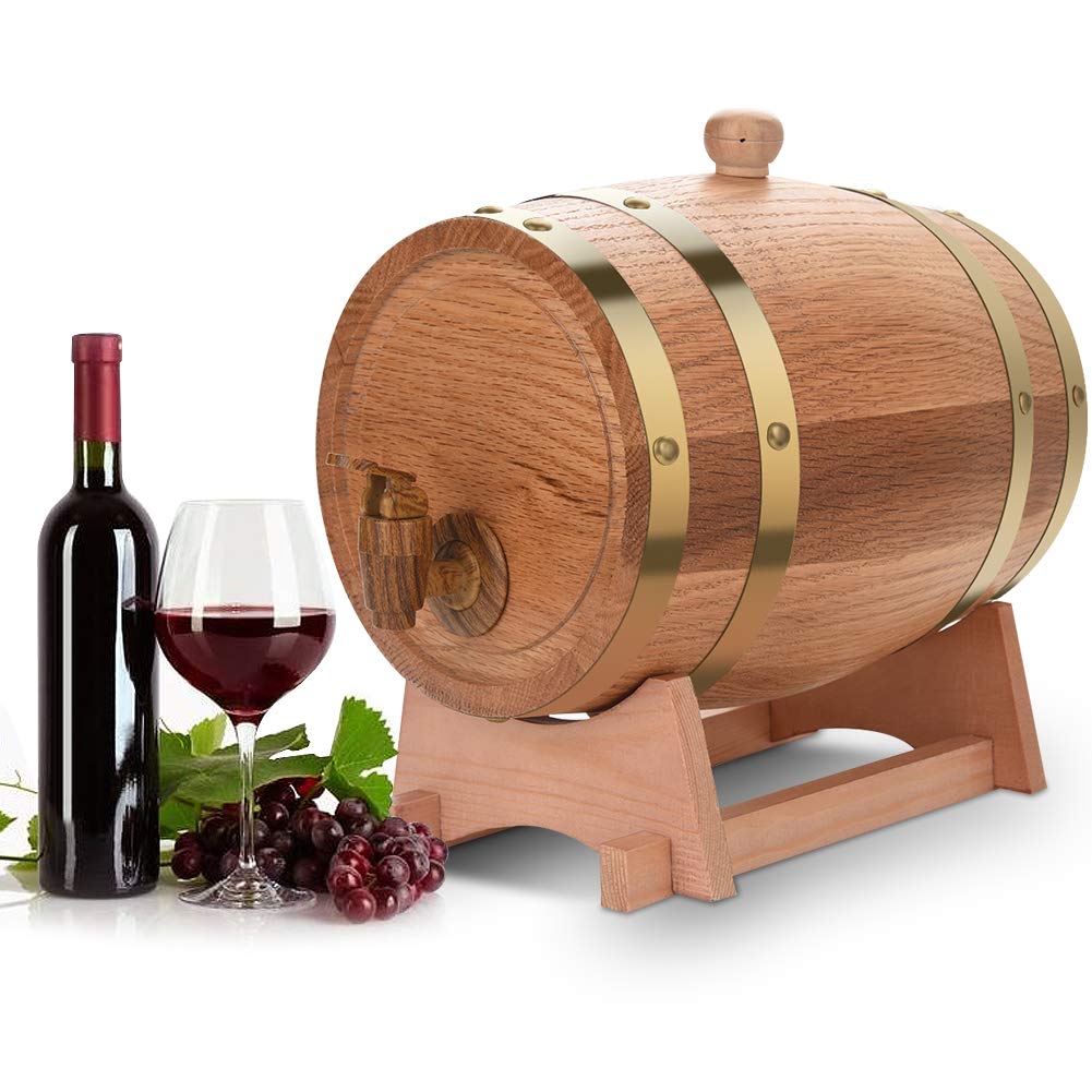 Greensen Eichenfass 3L Holzfass Weinfass Personalisiertes Design Holz Whiskyfass Liqueur Schnapsfass