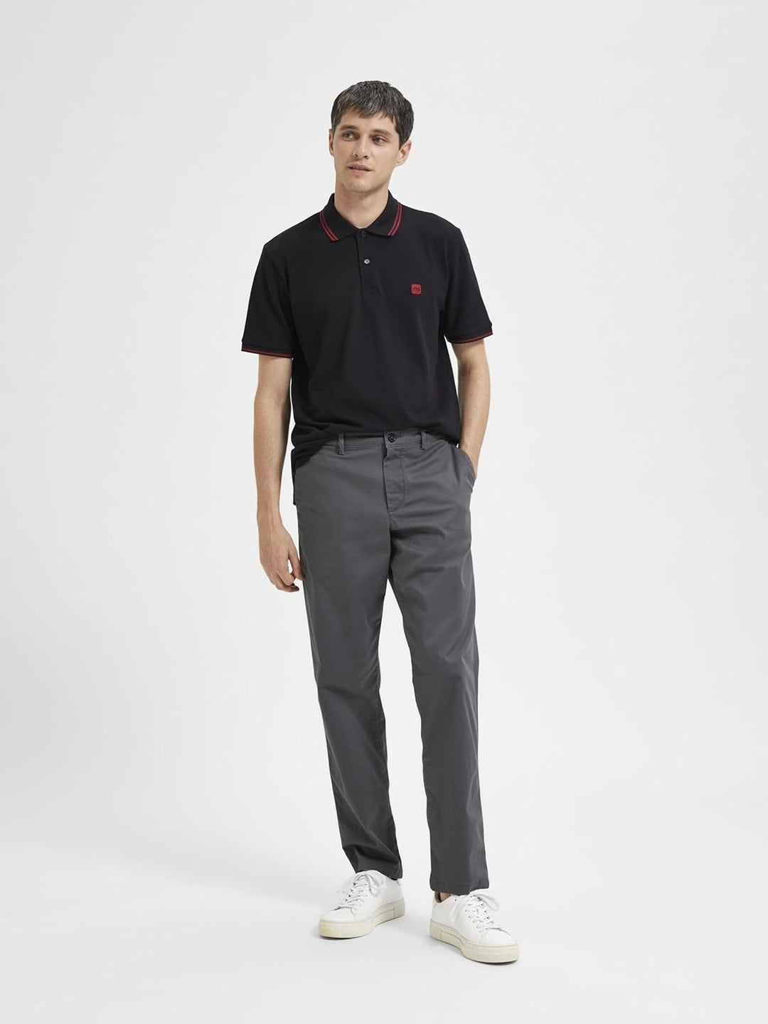 Selected Homme Male Chino 196 Straight Flex 32W / 34L Dark Shadow, 32W / 34L Dark Shadow