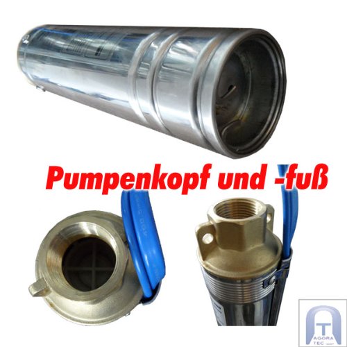 Agora-Tec® AT- 3" Brunnenpumpe 1100W mit 30 m Kabel Edelstahl-Tiefbrunnenpumpe mit max: 14,4 bar, 32