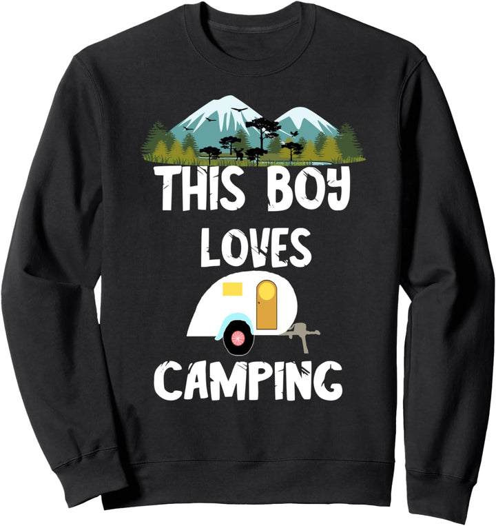 This Boy Loves Camping Wohnwagen Camper Campingplatz Campen Sweatshirt