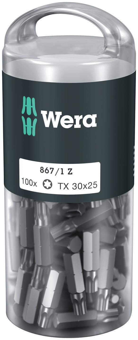 Wera 05072451001 867/1 Z TORX® DIY Bits, TX 30 x 25 mm, 100-teilig, TX 30 x 25