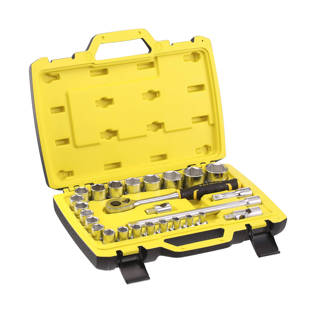 Stanley Fatmax Steckschlüssel-Set (26-teilig, ½“, 6-Kant, im robusten Koffer mit Metalllaschen, für