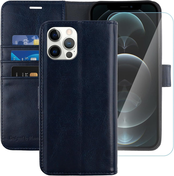 MONASAY Hülle Fit für iPhone 11 Pro Max Handyhülle 6.5 Zoll,[Schutzglas][Kartenfach][Standfunktion][