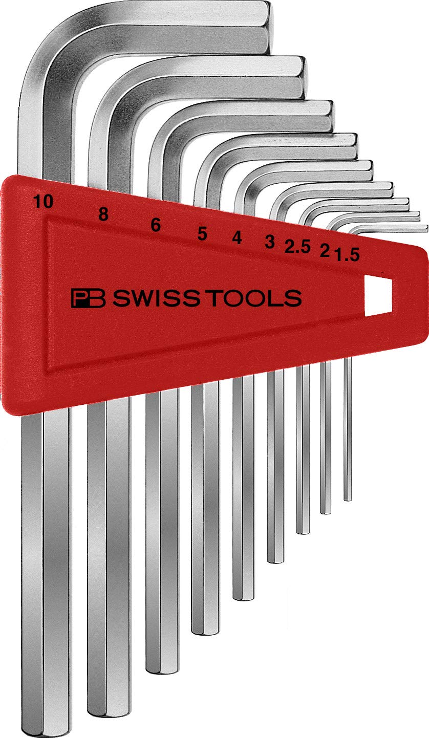 PB Swiss Tools INNENSECHSKANT Winkelschraubendreher-Set PB 210, 9-tlg. (1,5/2/2,5/3/4/5/6/8/10 mm),