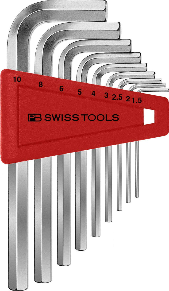 PB Swiss Tools INNENSECHSKANT Winkelschraubendreher-Set PB 210, 9-tlg. (1,5/2/2,5/3/4/5/6/8/10 mm),