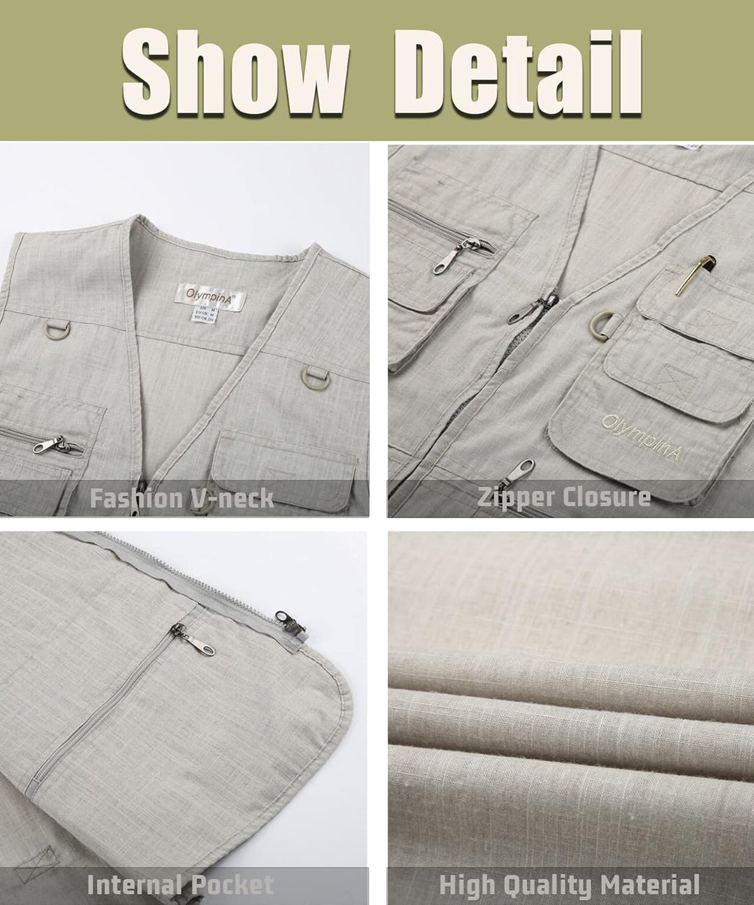 Herren Outdoor Anglerweste mit vielen praktischen Taschen Sommer Atmungsaktiv Multifunktionsweste Le