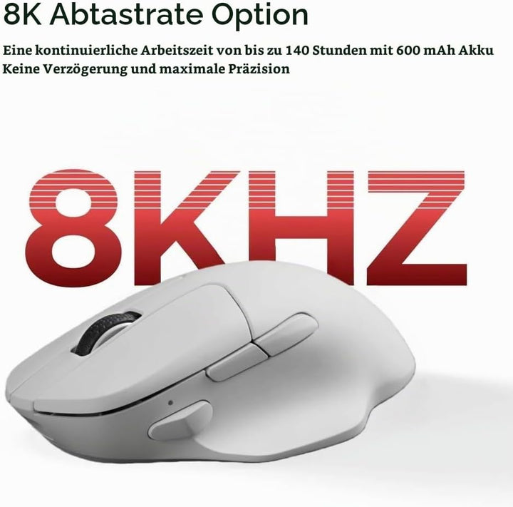 Keychron M7 8K Kabellose Gaming Maus – PixArt 3950 Sensor, 30000 DPI, 2.4G/Bluetooth/USB-C, 63g Ultr