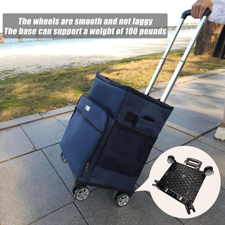 Kühltasche Mit Rollen Kühlbox Gross 40L Isolierbox Kühltasche Bierkasten Faltbar Lunchtasche for Pic