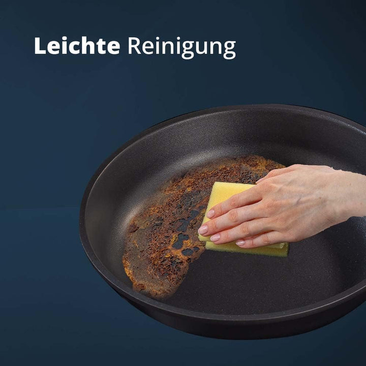 KHG Pfannenset 2-teilig Bratpfanne 24 cm &amp; 28 cm Ø, Induktion, Antihaftbeschichtung, Pfanne aus Alum