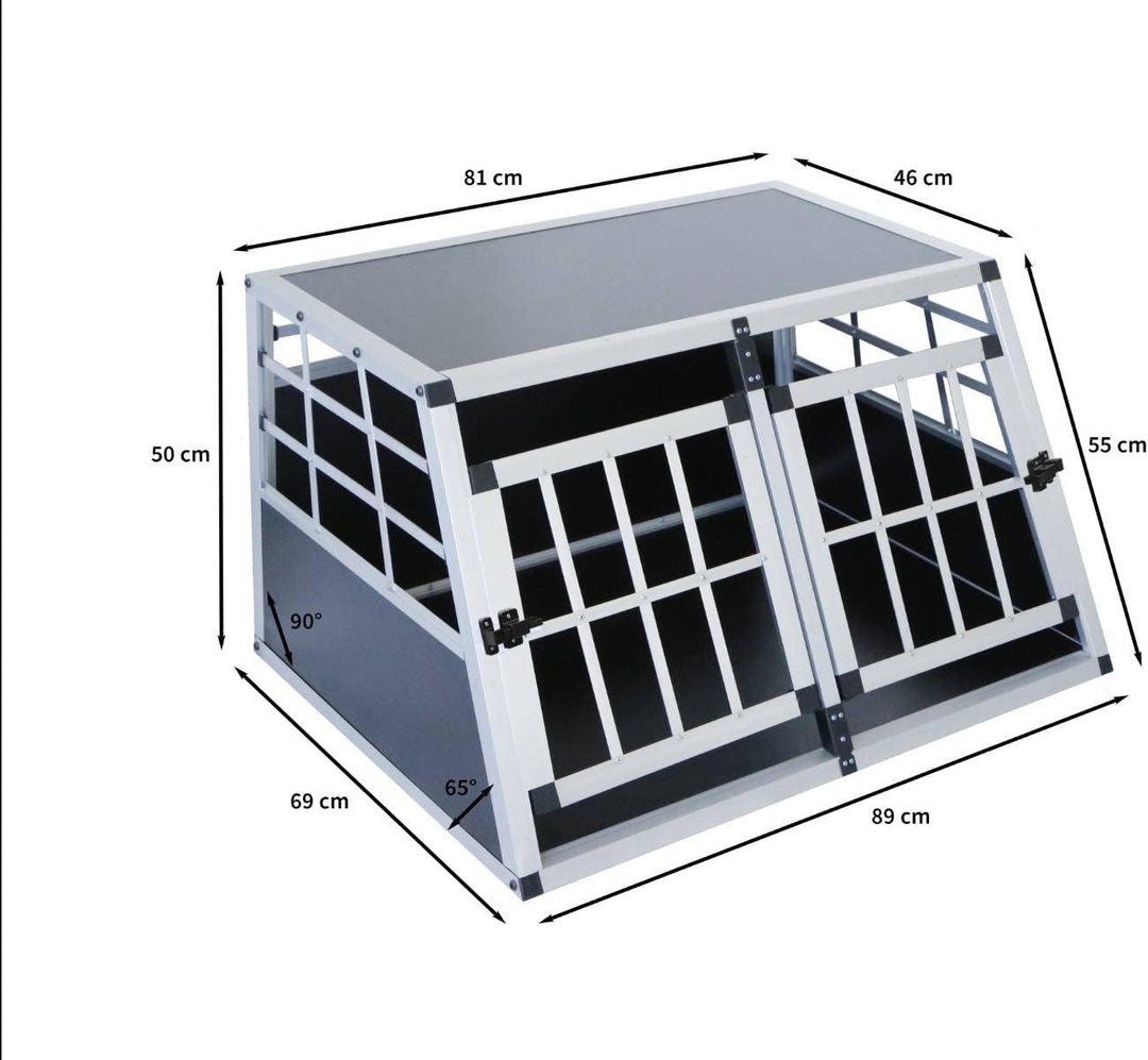 Auto Hundetransportbox kleine Doppelbox Hundebox Transportbox Gitterbox Fahrzeugbox Kofferraumbox Ka