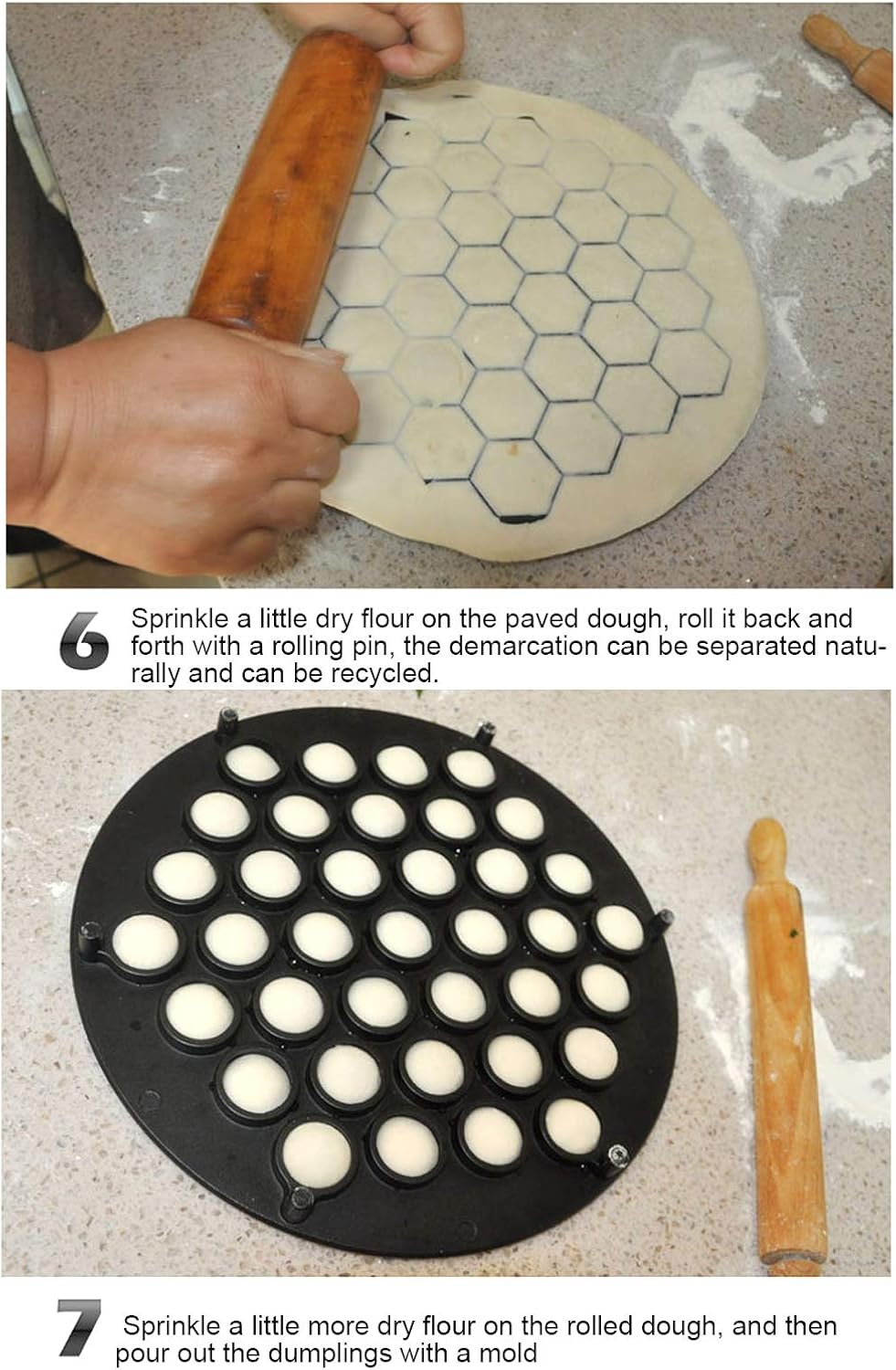 Alvinlite Russischer Ravioli-Macher, 37 Löcher, Teigtaschenform, Aluminium, Pelmeni-Metallhersteller