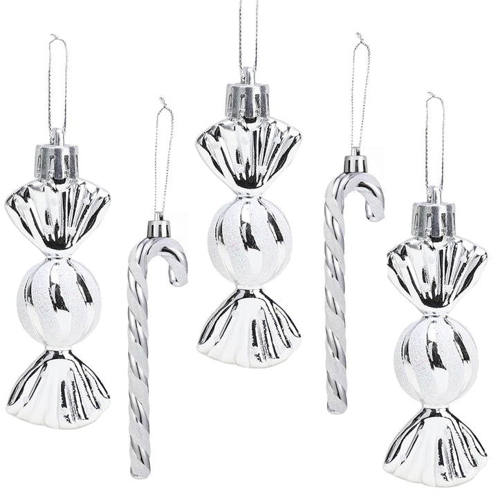 18 Stück Zuckerstangen Weihnachten Deko Weihnachtskugeln Zuckerstangen Deko Glitzer Weihnachtsbaumsc