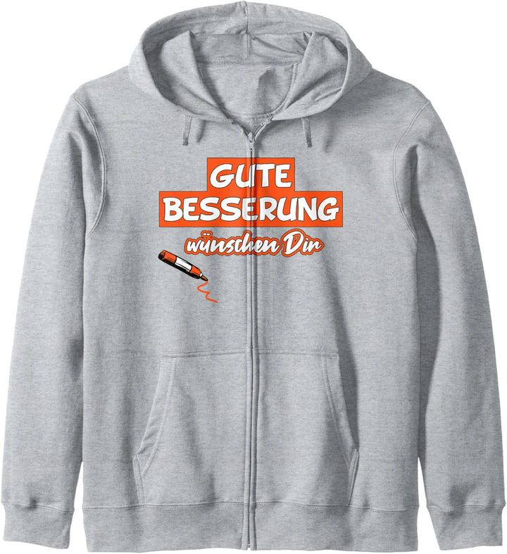 Gute Besserung, Genesung, Unterschriften Mitbringsel Kapuzenjacke