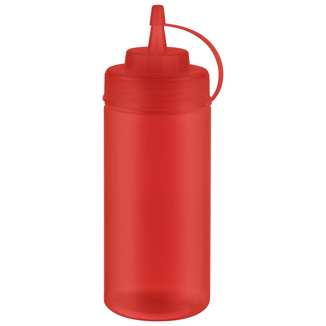 APS Quetschflasche, 6er Set Ø 7 cm, H: 20 cm, 490 ml Polyethylen, rot mit Schraubdeckel mit Verschlu