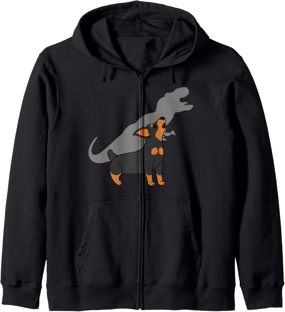 Howling T-Rex Dinosaur Zwergpinscher Hund Kapuzenjacke