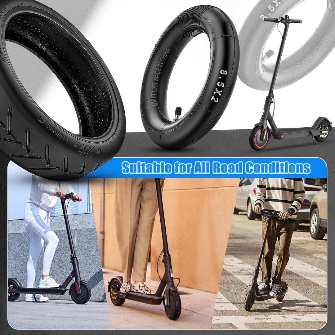 E Scooter Reifen 8,5 Zoll mit Schlauch 8 1/2 x2 für Xiaomi Pro 2 M365 Pro 1S Mi3, 50/75-6.1 Reifen u
