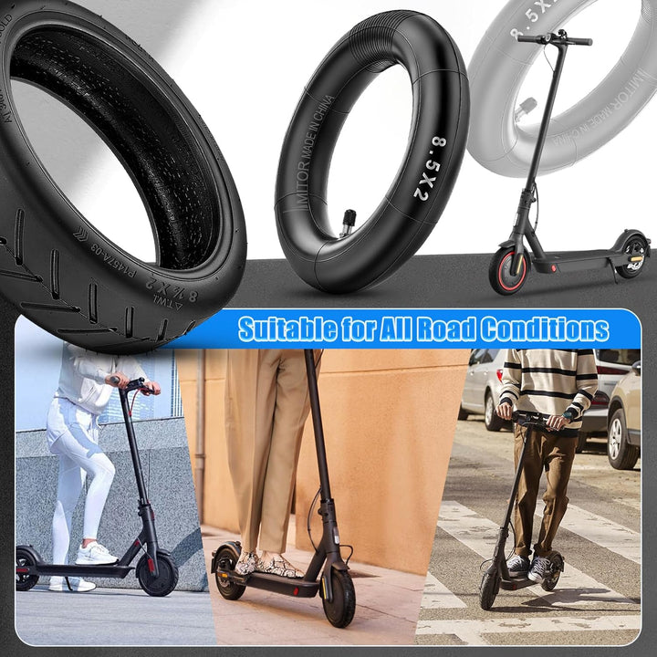 E Scooter Reifen 8,5 Zoll mit Schlauch 8 1/2 x2 für Xiaomi Pro 2 M365 Pro 1S Mi3, 50/75-6.1 Reifen u