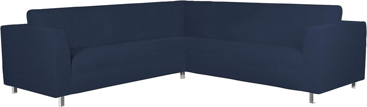 Italian Bed Linen Dehnbarer Spannbezug für Sofas Dahlia, 92% Polyester, 8% Elastometer, Dunkelblau,