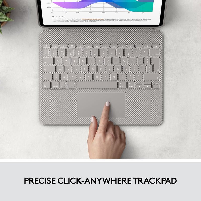 Logitech Combo Touch für iPad Pro 12,9 Zoll (5. Generation) - QWERTY sand 5. und 6. Generation Tasta