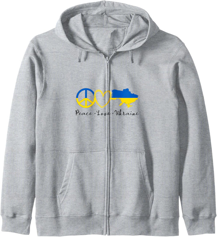 Frieden Liebe Ukraine Mädchen Damen Ukrainische Flagge Kapuzenjacke