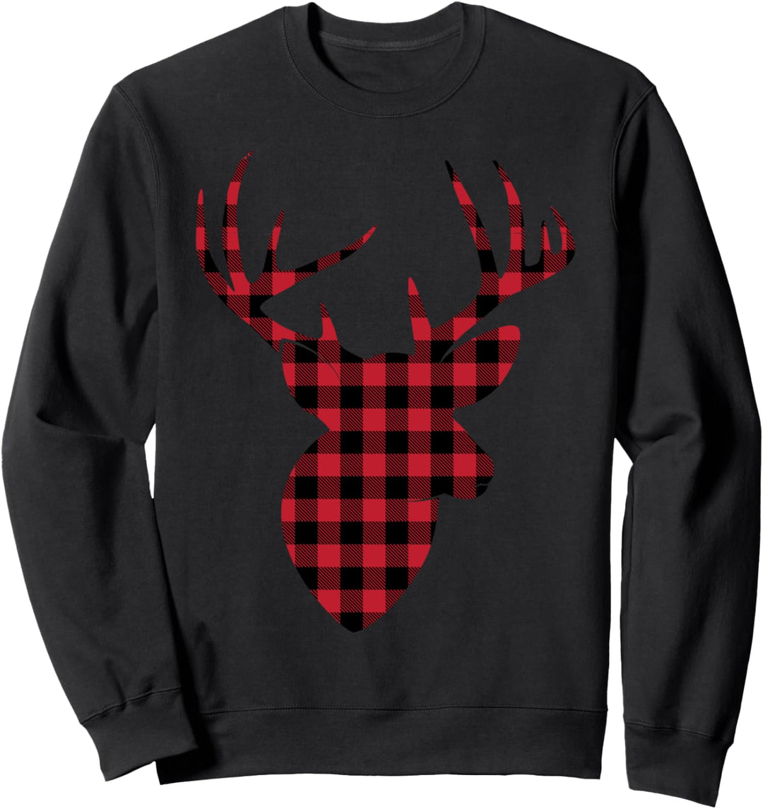 Buffalo Plaid Rentier Weihnachten Weihnachten Männer Frauen Sweatshirt