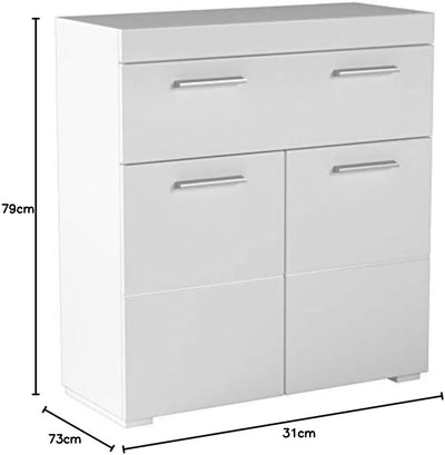 trendteam smart living - Kommode breit - Bad - Amanda - Aufbaumass (BxHxT) 73 x 79 x 31 cm - Farbe W