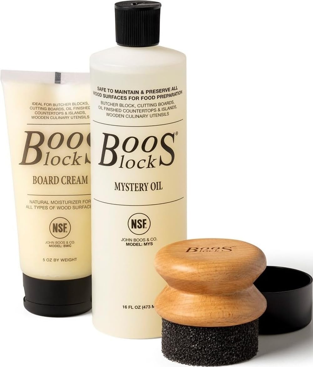 Boos Block Schneidebretteröl- und Wachs-Set – Mystery Oil (473 ml) – Board Cream (148 ml) – Öl für S