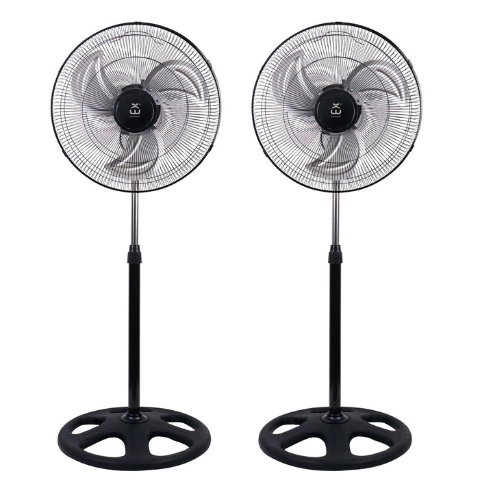 2 Stück Standventilator 50cm 3-in-1 Industrieventilator (Stand/Boden/Wand) mit U-Sockel, höhenverste