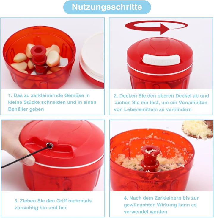 Zwiebelschneider Manuell, Gemüsehacker, Onion Chopper, Multizerkleinerer Manuell, 300ml Zwiebel Zerk
