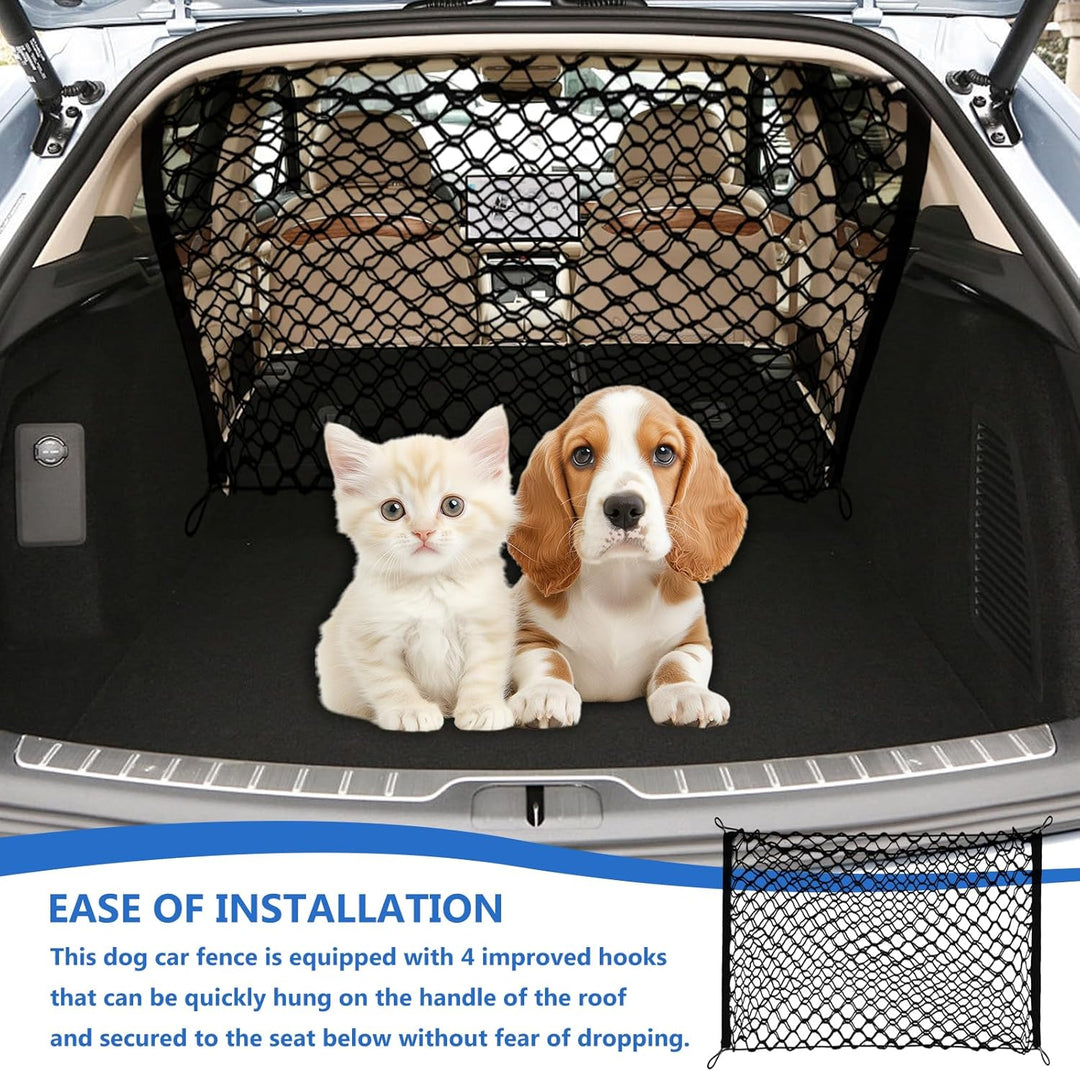 Schutzgitter Auto Barriere Trennnetz, Hundegitter für Kofferraum, 120x90 cm, Doppelschicht Polypropy