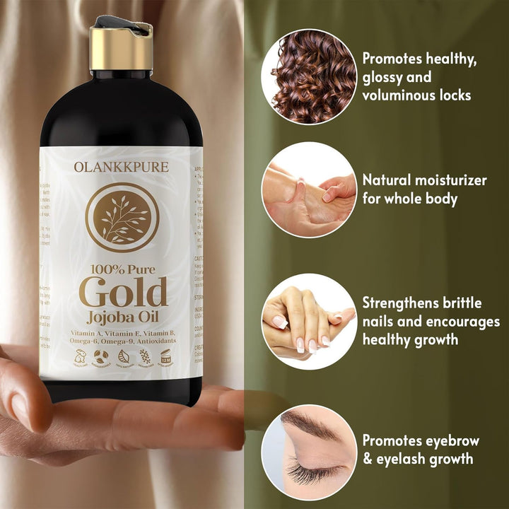Jojobaöl naturrein &amp; kaltgepresst – 473 ml Bio-Jojoba Öl (100% rein, unraffiniert, hautverträglich)