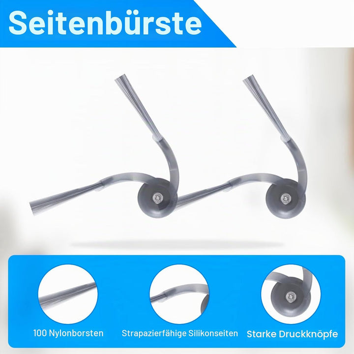 Ersatzteile ZubehörSet für Roborock QV 35A / QV 35S / QR 798 / QR 598 Saugroboter, 2 Hauptbürsten, 4