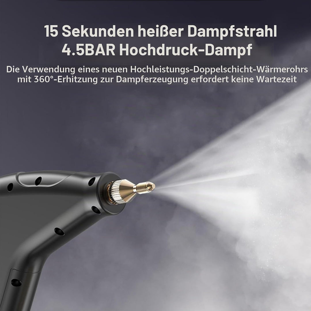 Irishom Handheld Multi-Surface with 6pcs Accessories Screen 6 Levels Adjustable 105℃/221℉ Deep Clean