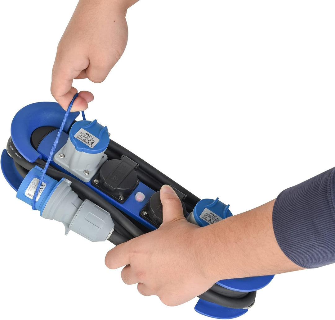 Electraline 62580 Professionelle Steckdosenleiste/Verlängerung für den Aussenbereich, CEE-Stecker,4-