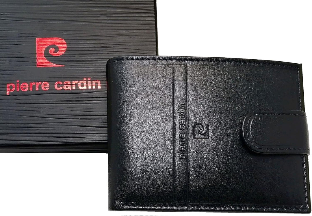 Pierre Cardin Geldbörse für Herren, echtes Leder, Slim, Herren, kleines dünnes Rfid, Geschenk, Brief