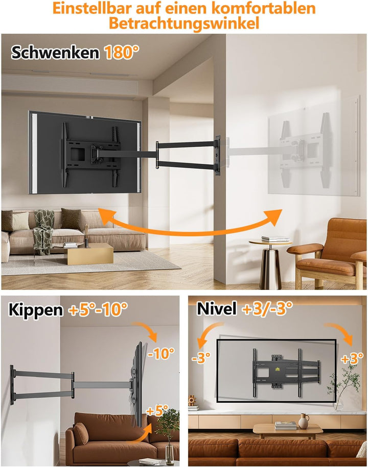 FORGING MOUNT TV Wandhalterung Langer Arm Ecke TV Halterung für 26-65 Zoll Fernseher 840mm Glatte Ve