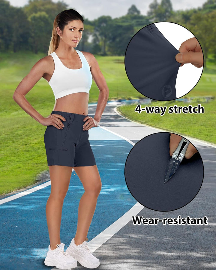 Outdoor Ventures Kurze Hose Damen UPF50+ UV Schutz Wander Shorts Sommer Leicht Trekking Shorts Stret