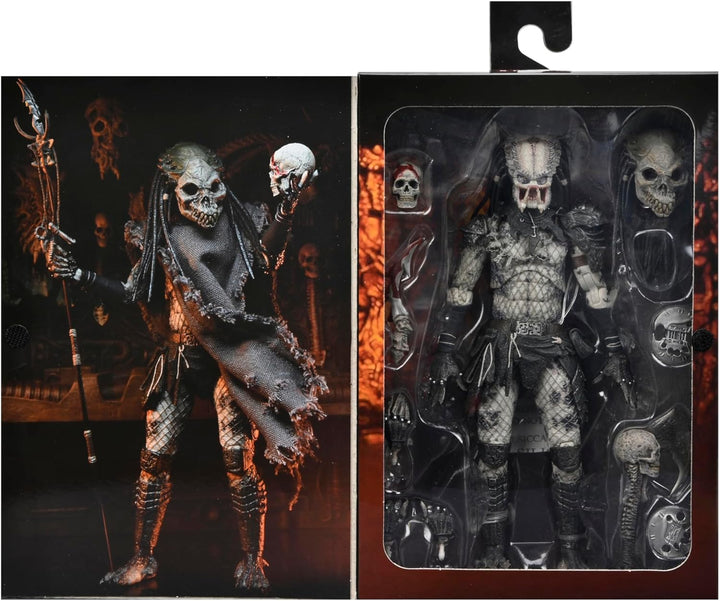 Predator Actionfigur 7" Ultimate Shaman aus Kunststoff, von NECA, in Geschenkverpackung.