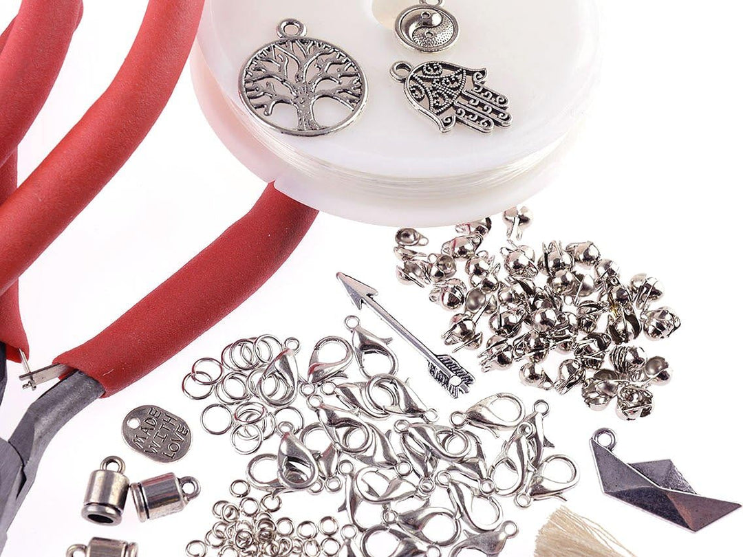 Perlen Armband Set zum DIY Schmuck Machen von Vintageparts, über 1000 Teile mit Zangen